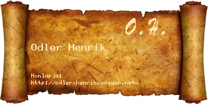 Odler Henrik névjegykártya
